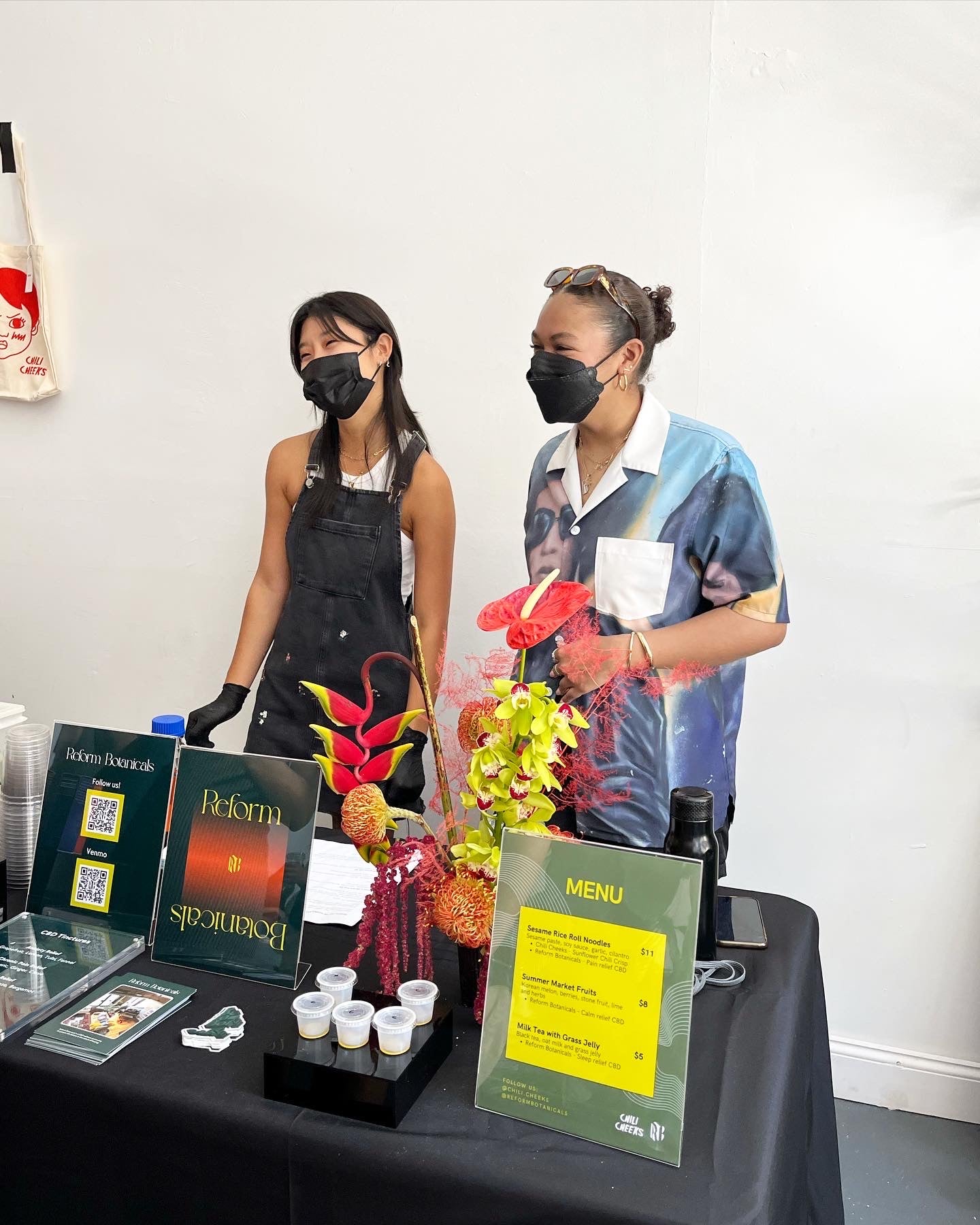 Founder Sarah Choh and Katrina Dawson at the Chili Cheeks and Reform Botanicals CBD Pop-Up