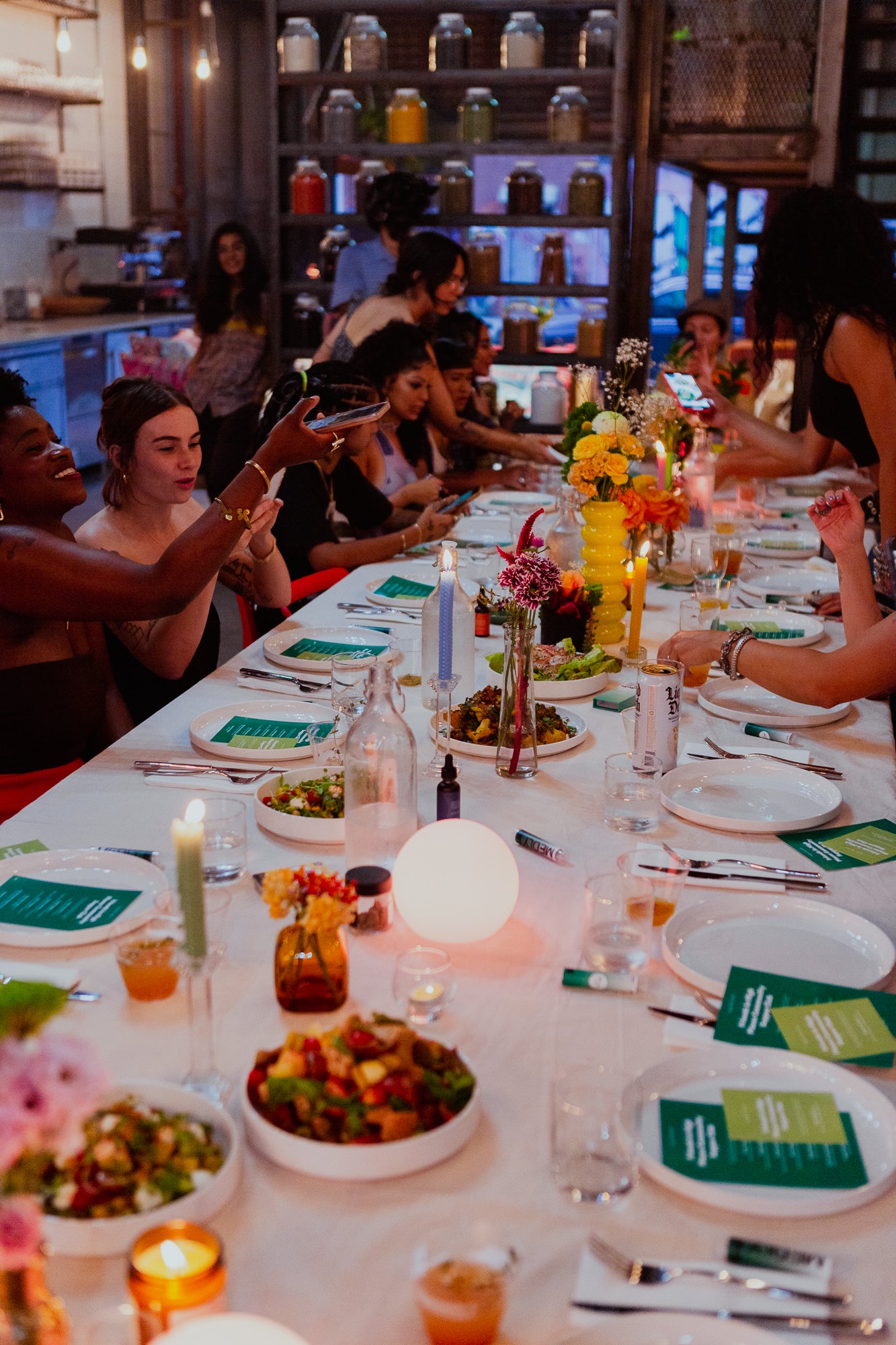 Medly Supper Club table setting with Reform Botanicals CBD Mocktails