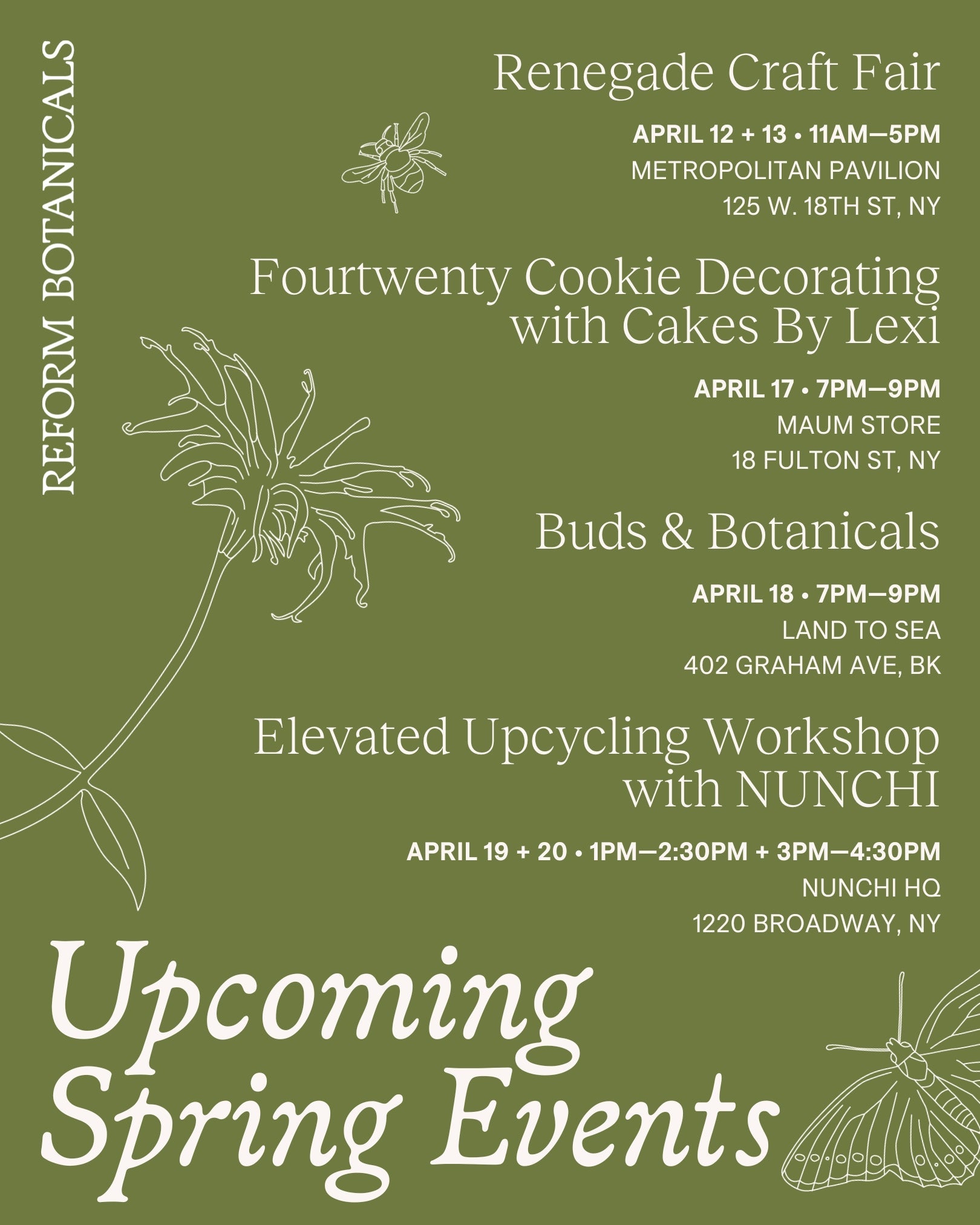 Upcoming spring events with Reform Botanicals 🌼🌿